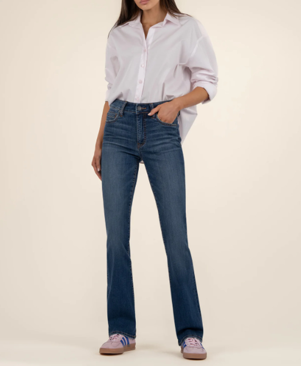 KUT FROM THE KLOTH Womens Natalie High Rise Bootcut Jean Size 10 Blue Allied NWT